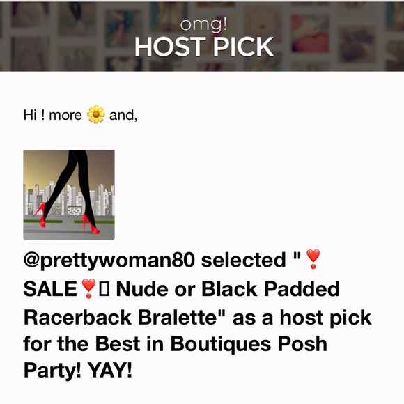 HP *❣️SALE❣️🆕 Nude or Black Padded Racerback Bralette - Picture 2 of 6